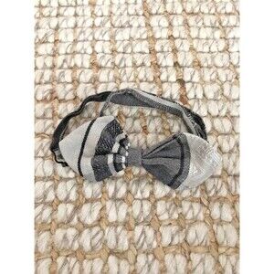 Handmade pre-tied bow tie kids boys grey black formal event wedding ring‎ bearer